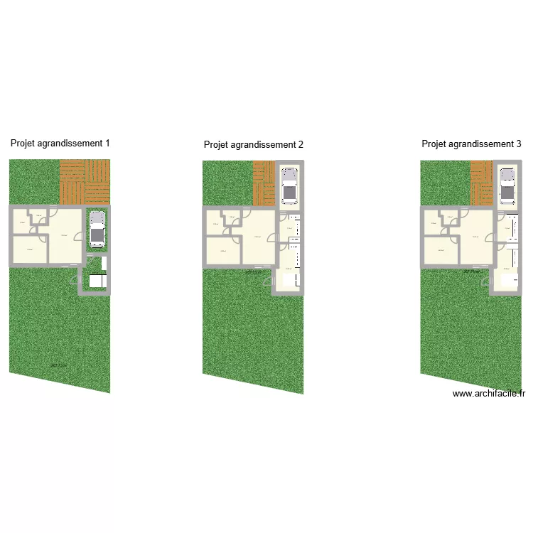 Projet maison. Plan de 13  et 199 m²