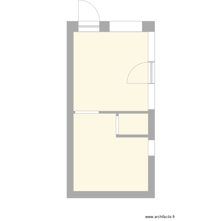  Onoz rez annex VIERGE. Plan de 2 pièces et 17 m2