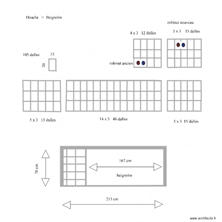 Salle de bain ancien. Plan de 0 pièce et 0 m2