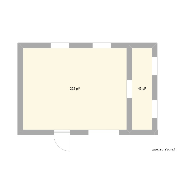 Cabane. Plan de 2 pièces et 25 m2