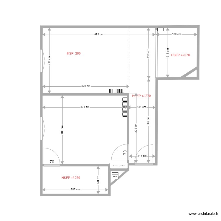 10 Civry projeté nu coté. Plan de 4 pièces et 25 m2