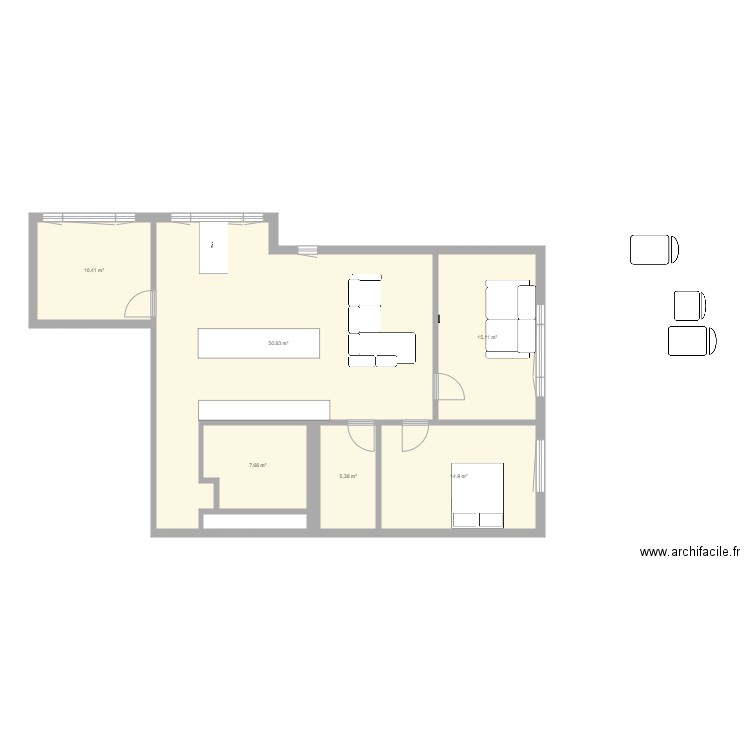Scahffausen. Plan de 7 pièces et 106 m2