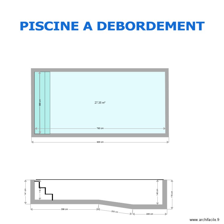 PISCINE A DEBORDEMENT 8 X 4. Plan de 0 pièce et 0 m2