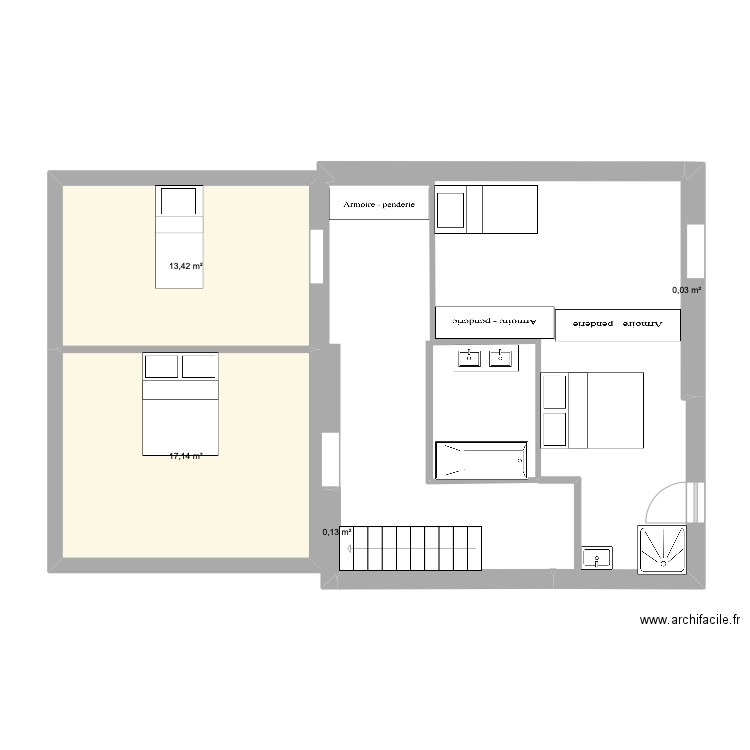 1/2 extension. Plan de 0 pièce et 0 m2