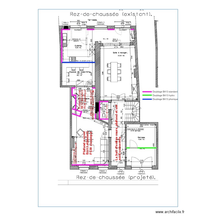 St MARTIN  Plan PLATRERIE RDC. Plan de 0 pièce et 0 m2