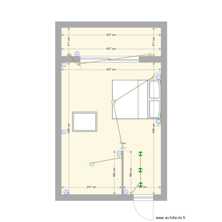 guillaume etage. Plan de 2 pièces et 27 m2