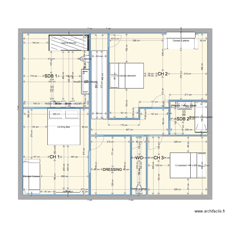 TURBIE . Plan de 5 pièces et 175 m2