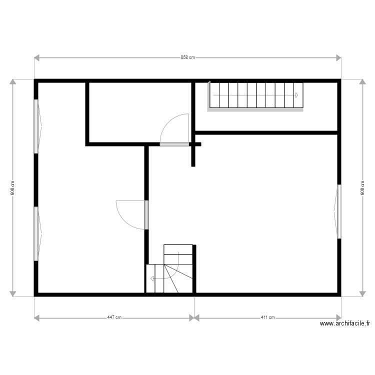 Chantier Schaerbeek  2. Plan de 3 pièces et 47 m2