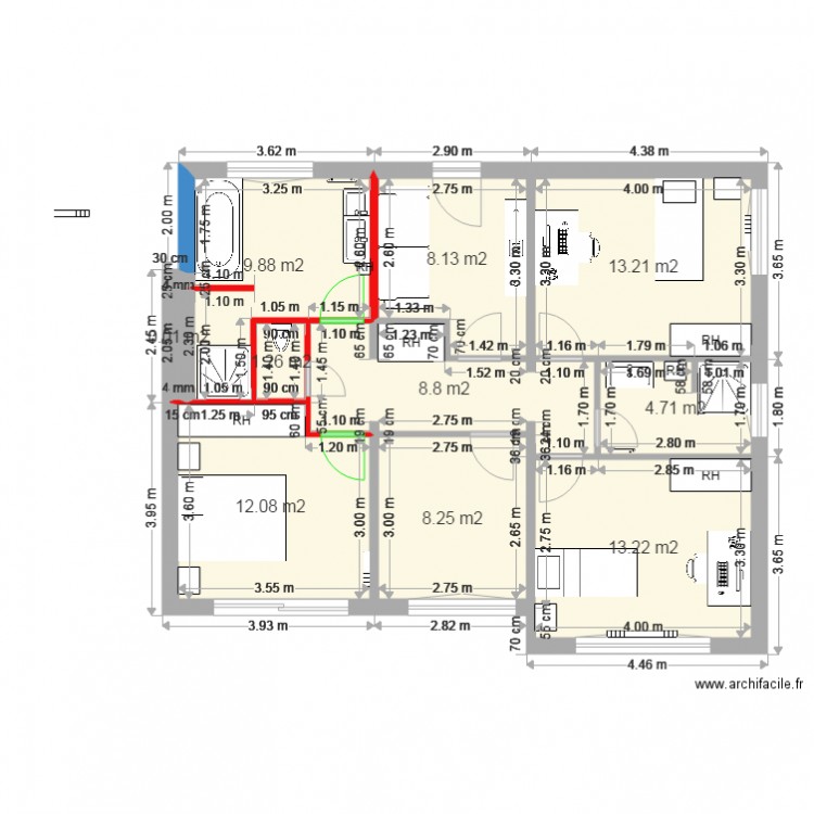 Moulin 1er étage 07 02. Plan de 0 pièce et 0 m2