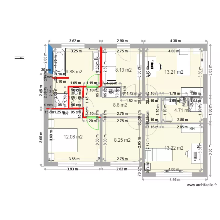 Moulin 1er &eacute;tage 07 02. Plan de 