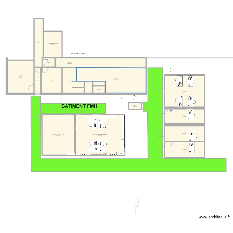 OPF Ludovic. Plan de 20 pièces et 363 m2