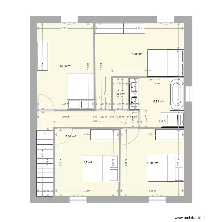 GISELE ETAGE. Plan de 