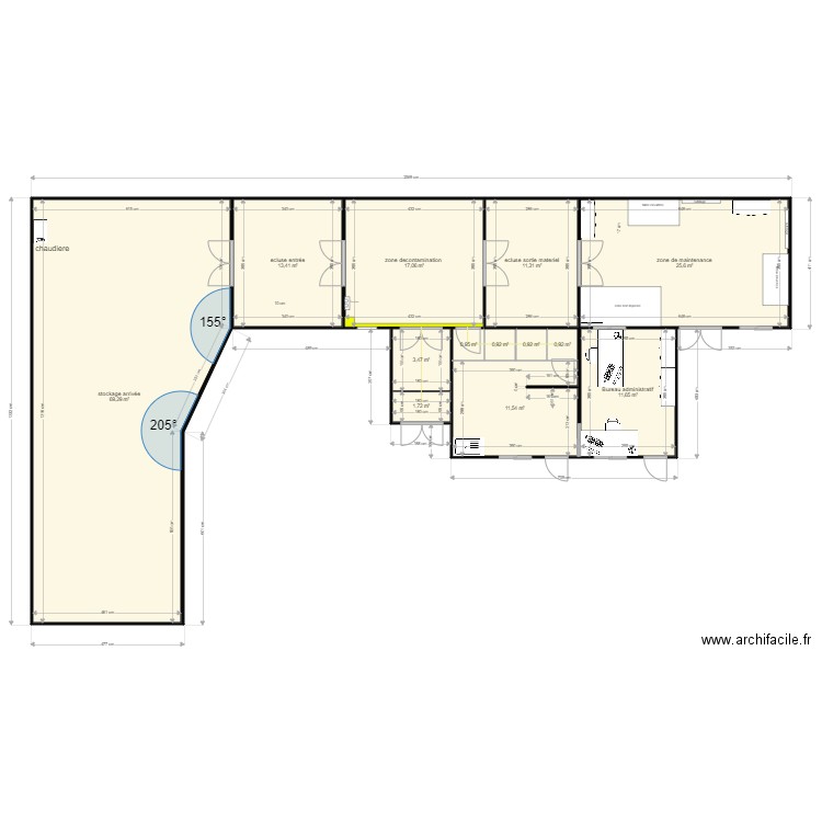 cabine escaudain cotée. Plan de 0 pièce et 0 m2