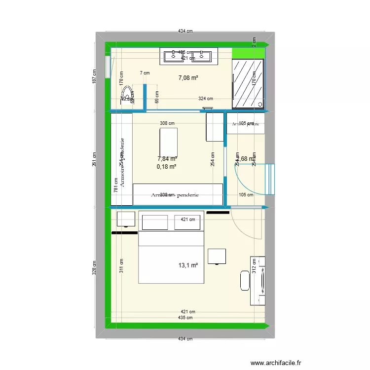 suite parentale construction. Plan de 