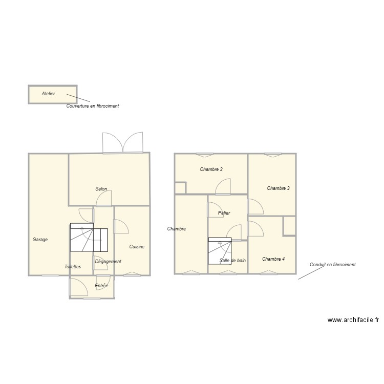 Croquis Melin. Plan de 15 pièces et 36 m2