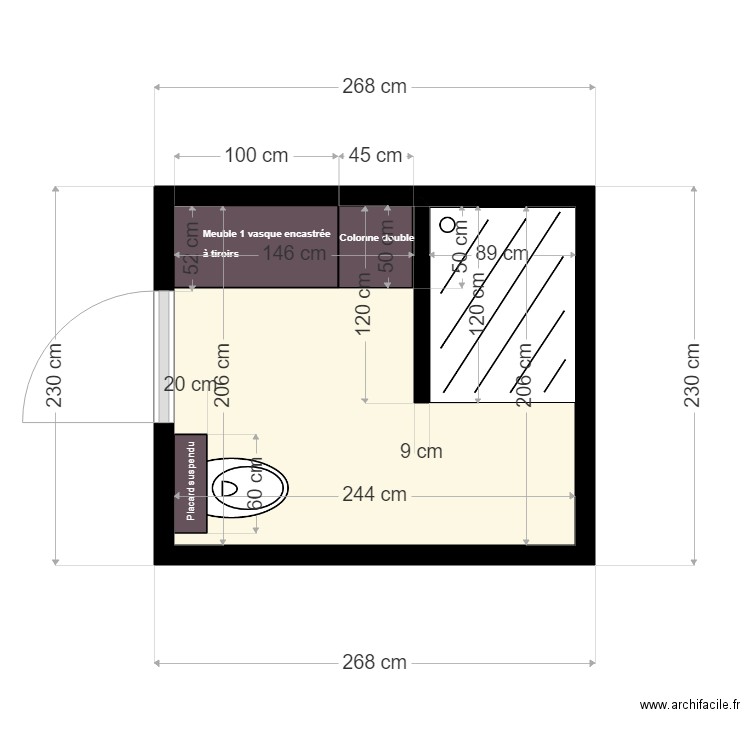 SALLE DE BAIN SUITE PARENTALE. Plan de 0 pièce et 0 m2