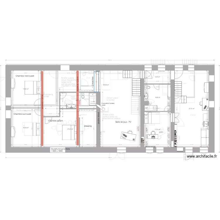 Coublevie projet 2 chambres et parents grenier v2. Plan de 