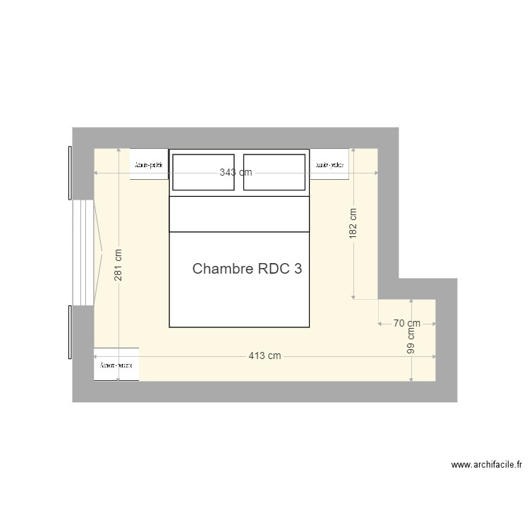 Chambre RDC3. Plan de 0 pièce et 0 m2