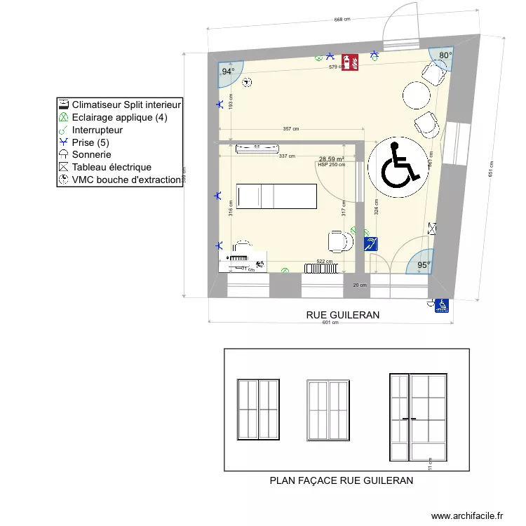 RDC_Local Professionnel meubles. Plan de RDC_Local Professionnel meubles. Plan de