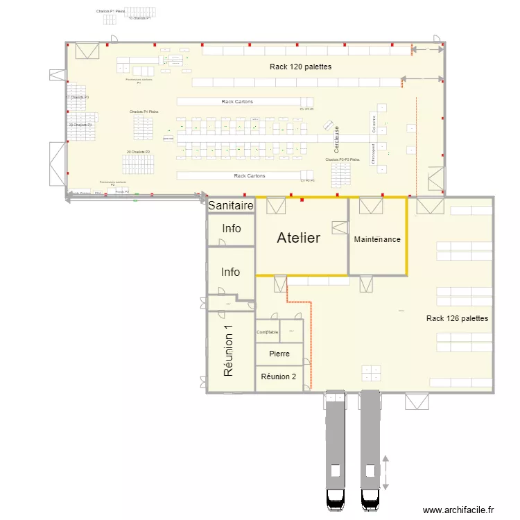 Nouveau batiment V12. Plan de 