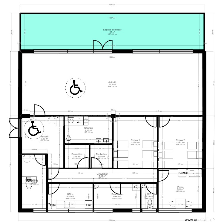 B78MLB8S projet jordan. Plan de 14 pièces et 186 m2