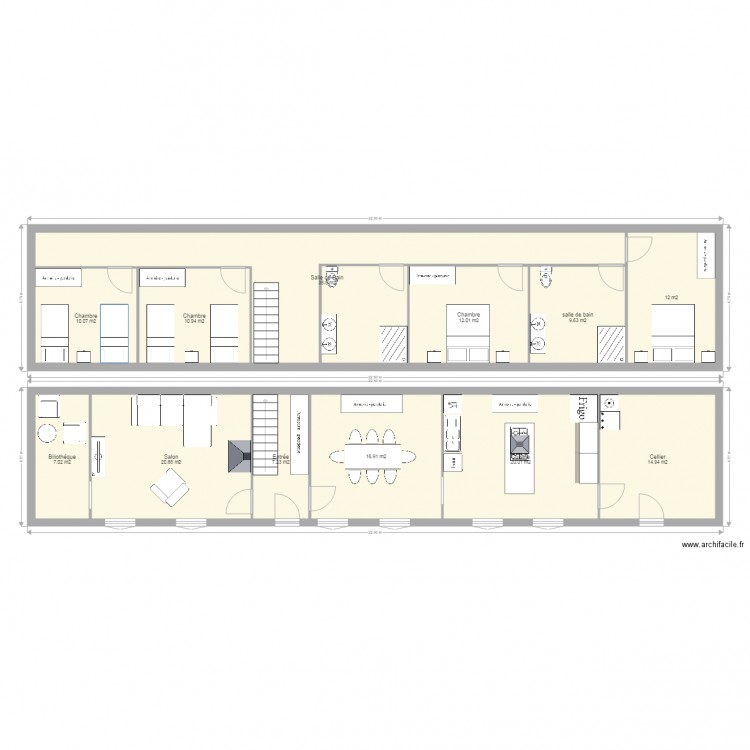 ferme Acq. Plan de 12 pièces et 177 m2