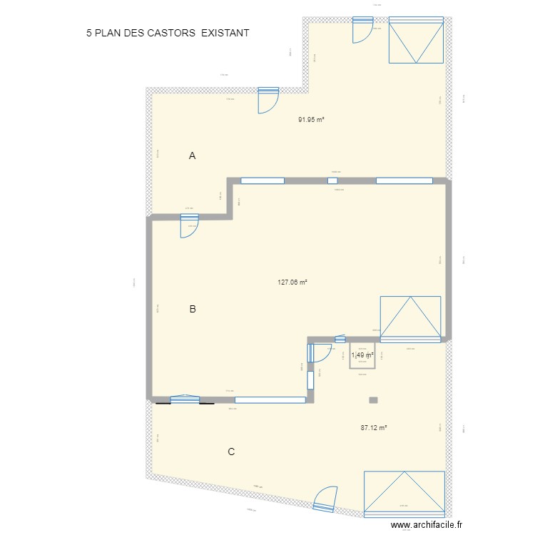 5 Plan des Castors extérieur RDC EXISTANT . Plan de 0 pièce et 0 m2