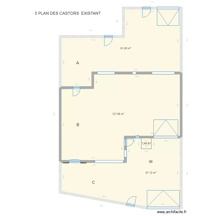 5 Plan des Castors ext&eacute;rieur RDC EXISTANT . Plan de 