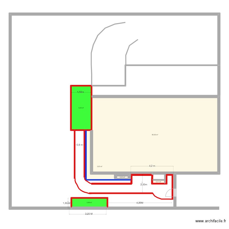 jardin 171 ter ch j cesar. Plan de 6 pièces et 106 m2