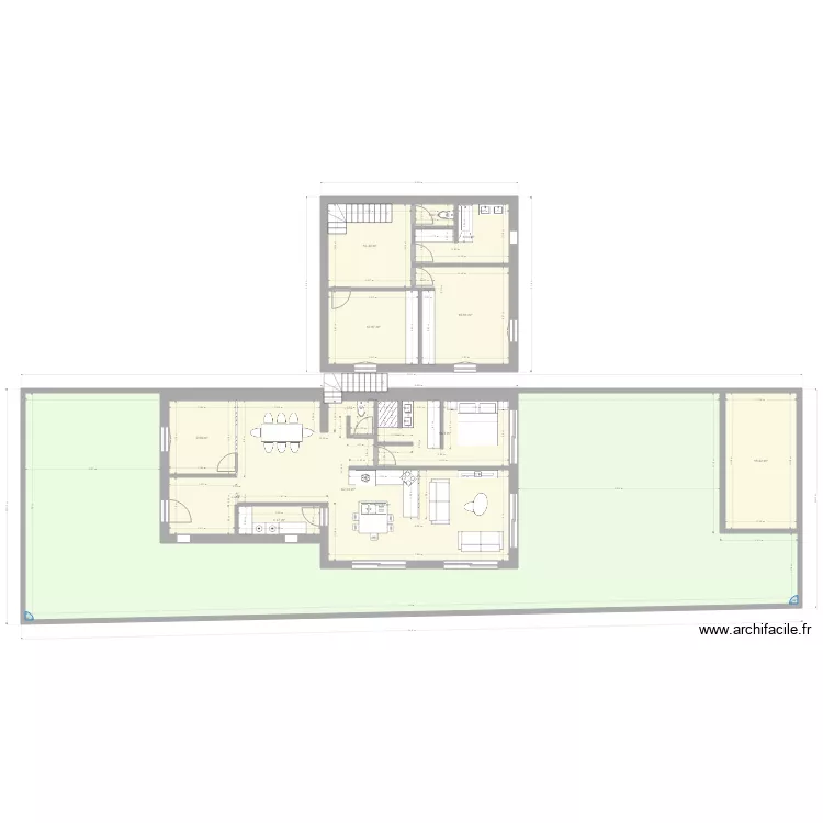 Plan de masse OPTIMAL CUBE am&eacute;nag&eacute;. Plan de 