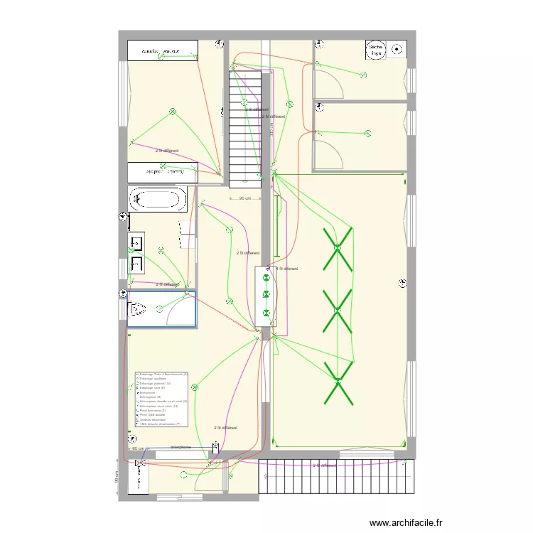1 er étage éclairage . Plan de 1 er étage éclairage . Plan de