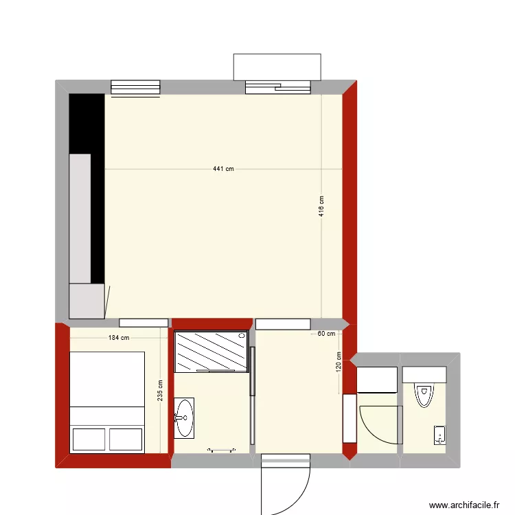 Appartement 32 Jules Tihange. Plan de 