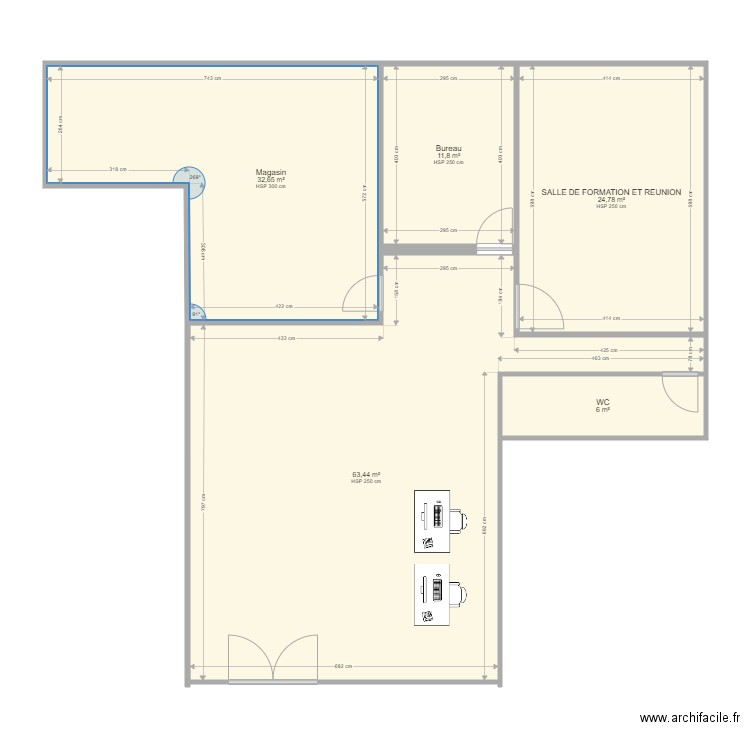 SPIEE. Plan de 5 pièces et 139 m2