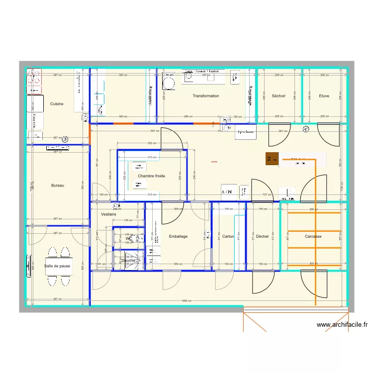 Labo d&eacute;coupe Bezonne . Plan de 