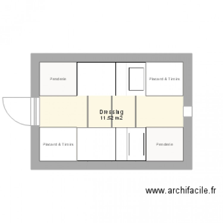 Dressing . Plan de 0 pièce et 0 m2