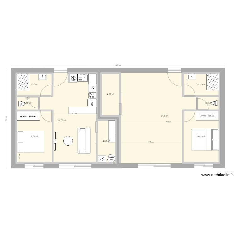 appart T2. Plan de 0 pièce et 0 m2