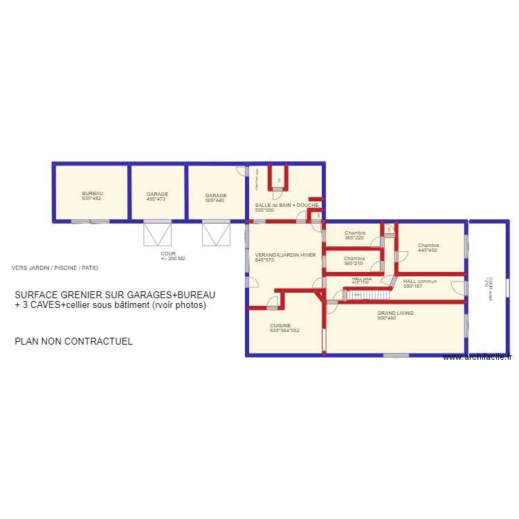 FARCIENNES. Plan de 12 pièces et 305 m2