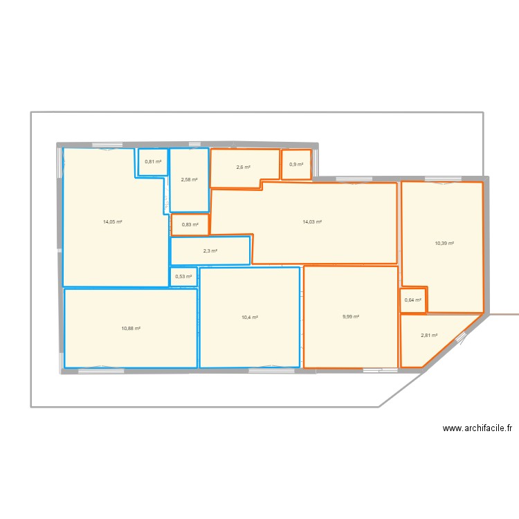 DOUALA CHAMBY6. Plan de 30 pièces et 163 m2