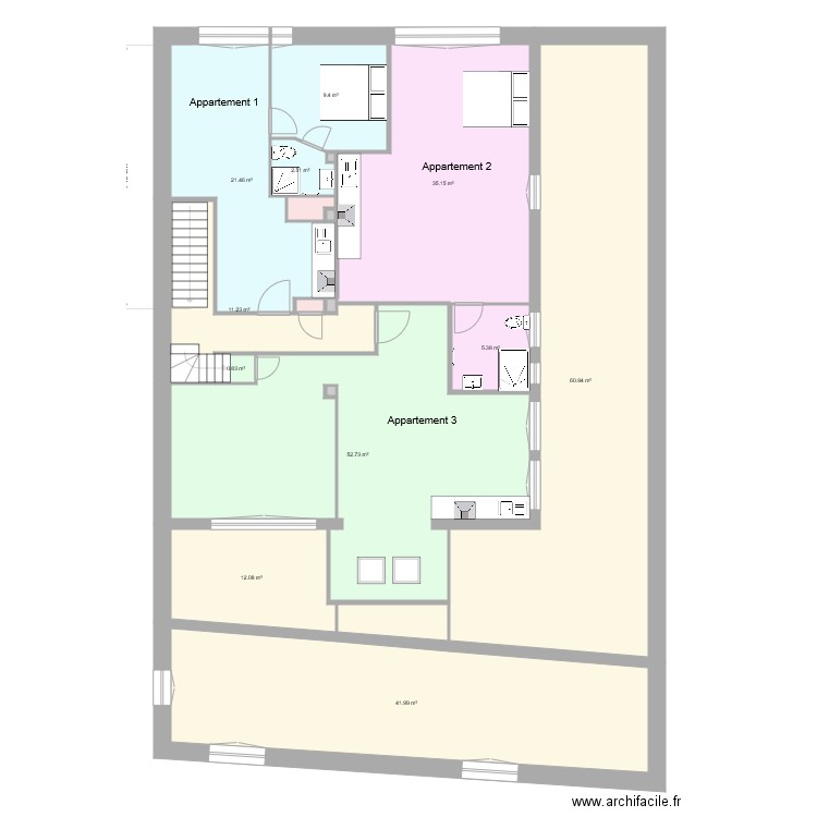 Pasteur Etage 1. Plan de 0 pièce et 0 m2