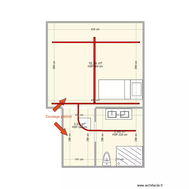 FAM LILAS MAISON A CH 2 H + rail SDB. Plan de 