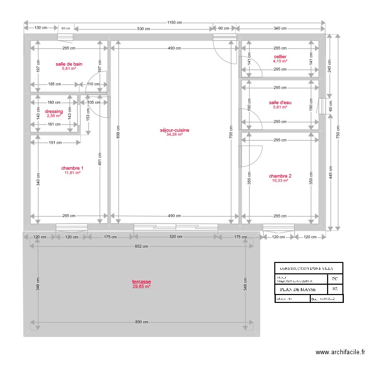 fred plan de masse CORRIGE1. Plan de 8 pièces et 104 m2