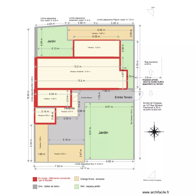 DP2 avant Travaux. Plan de DP2 avant Travaux. Plan de