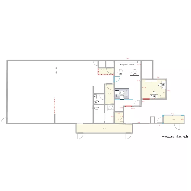 2023 Plan rez de chauss&eacute; nouveau studio. Plan de 