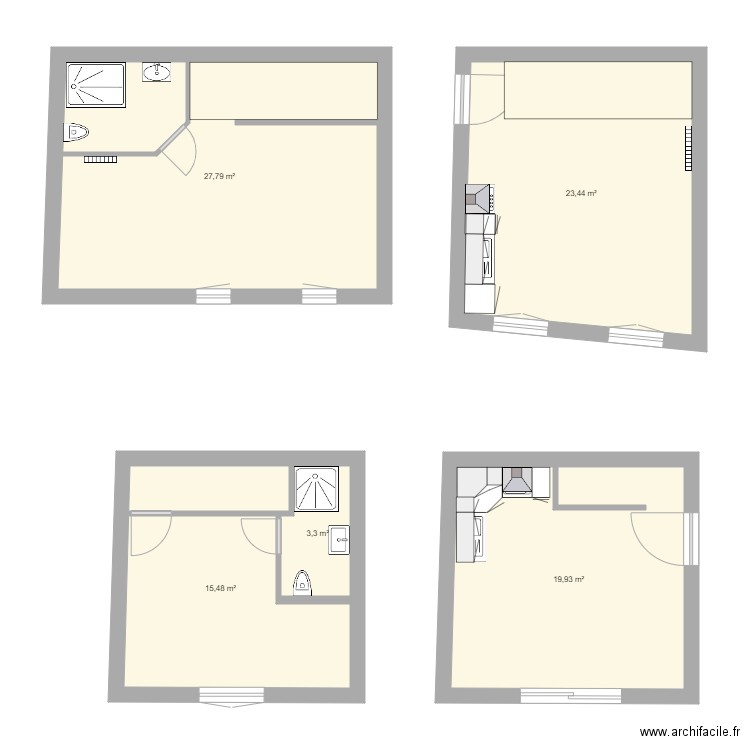 Maison du bas droite 1. Plan de 0 pièce et 0 m2