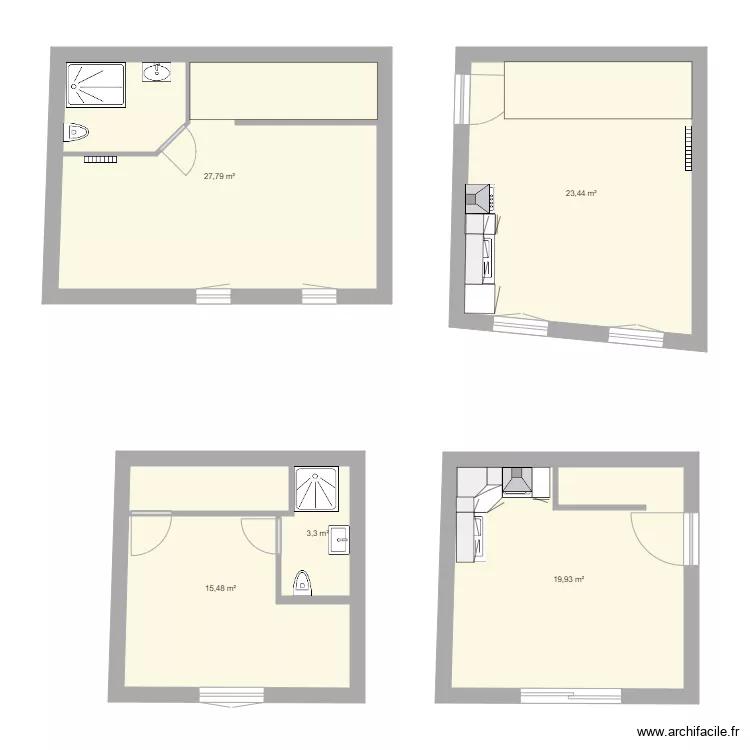 Maison du bas droite 1. Plan de 