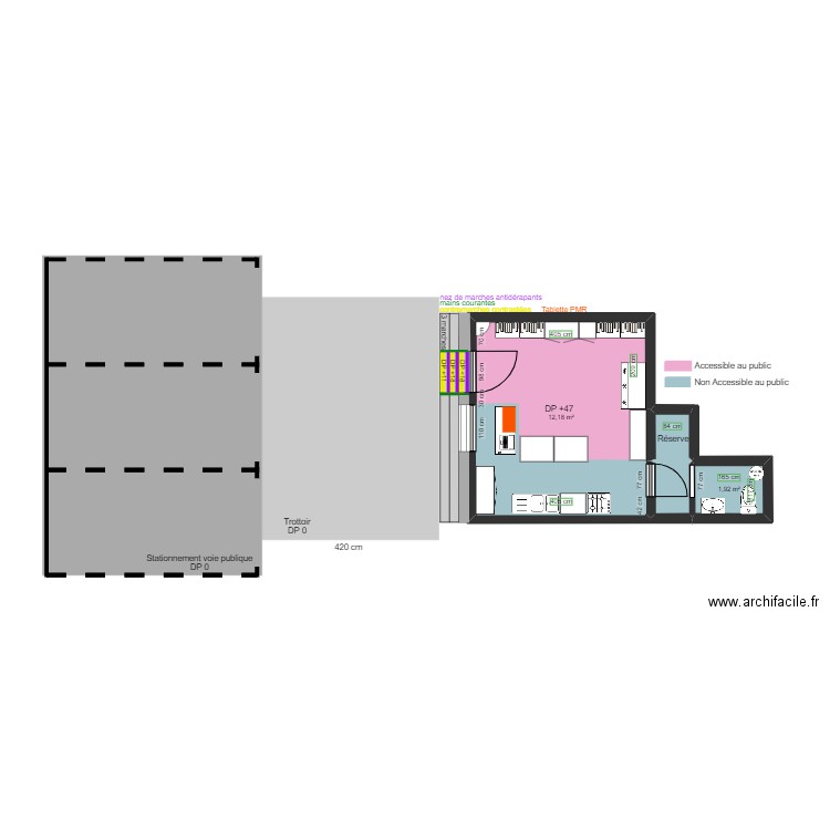 L EPICERIE APRES TRAVAUX. Plan de 5 pièces et 28 m2