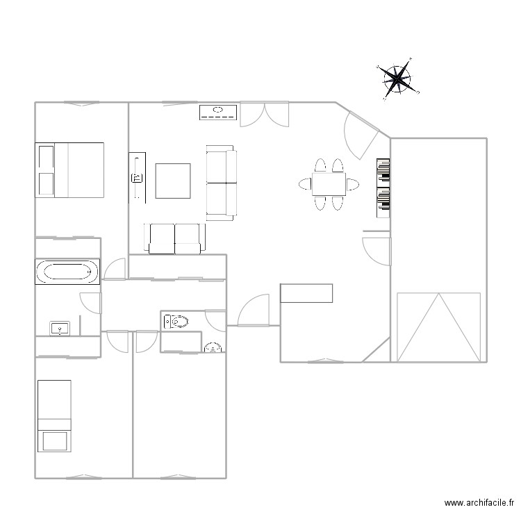 Maison Pic Aneto. Plan de 12 pièces et 111 m2