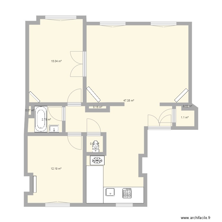 tolbiac. Plan de 0 pièce et 0 m2