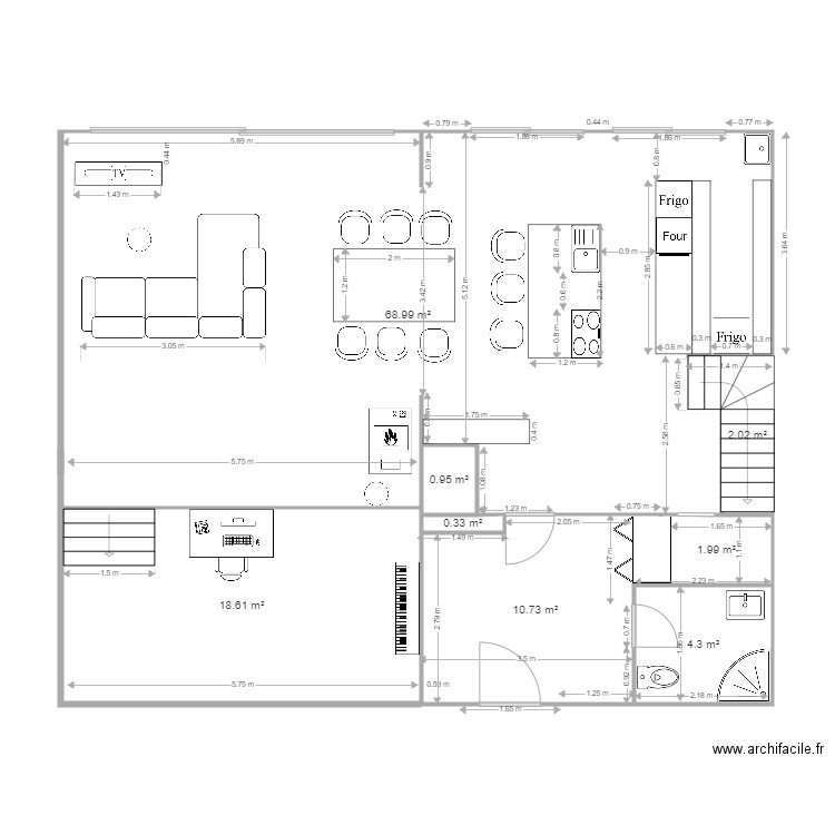 Pis 0 Cuina Menjador Jo opcio 3. Plan de 8 pièces et 108 m2