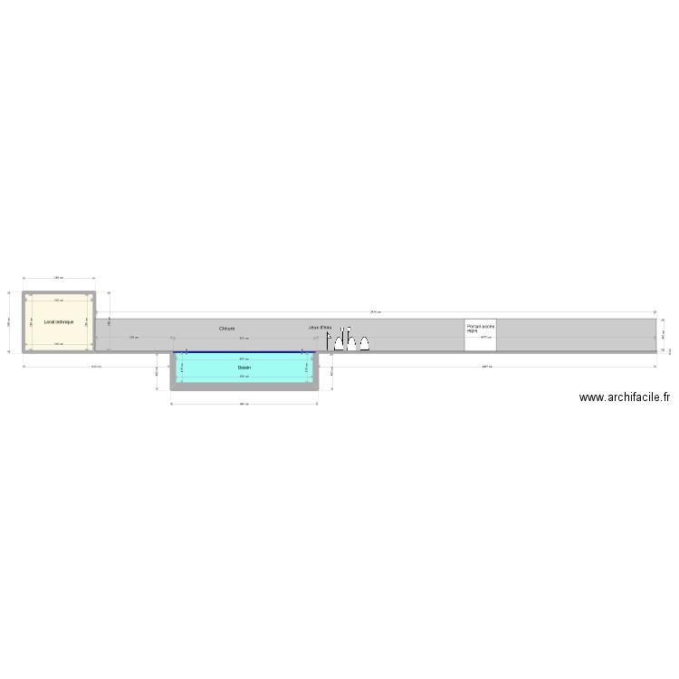 Colporteur - bassin 2022. Plan de 2 pièces et 16 m2